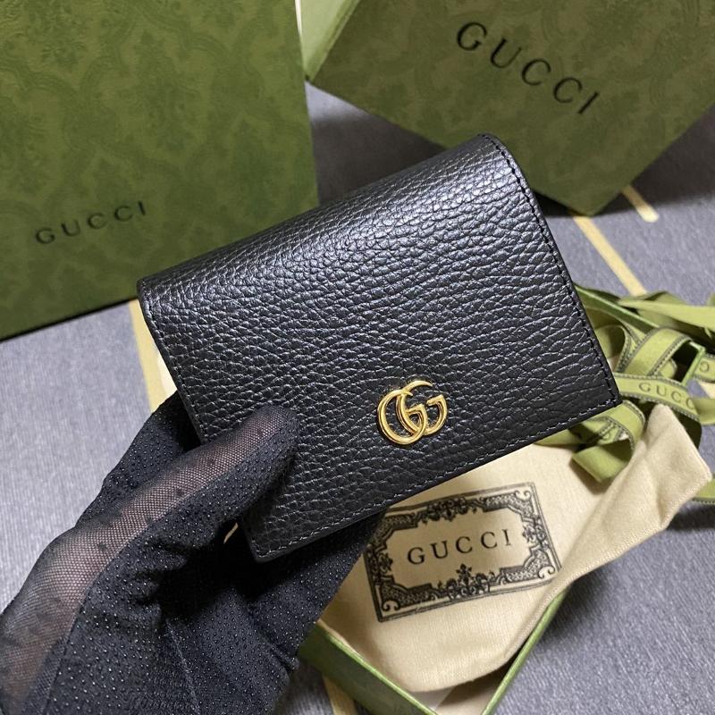 Gucci wallets 456126 Gold buckle black